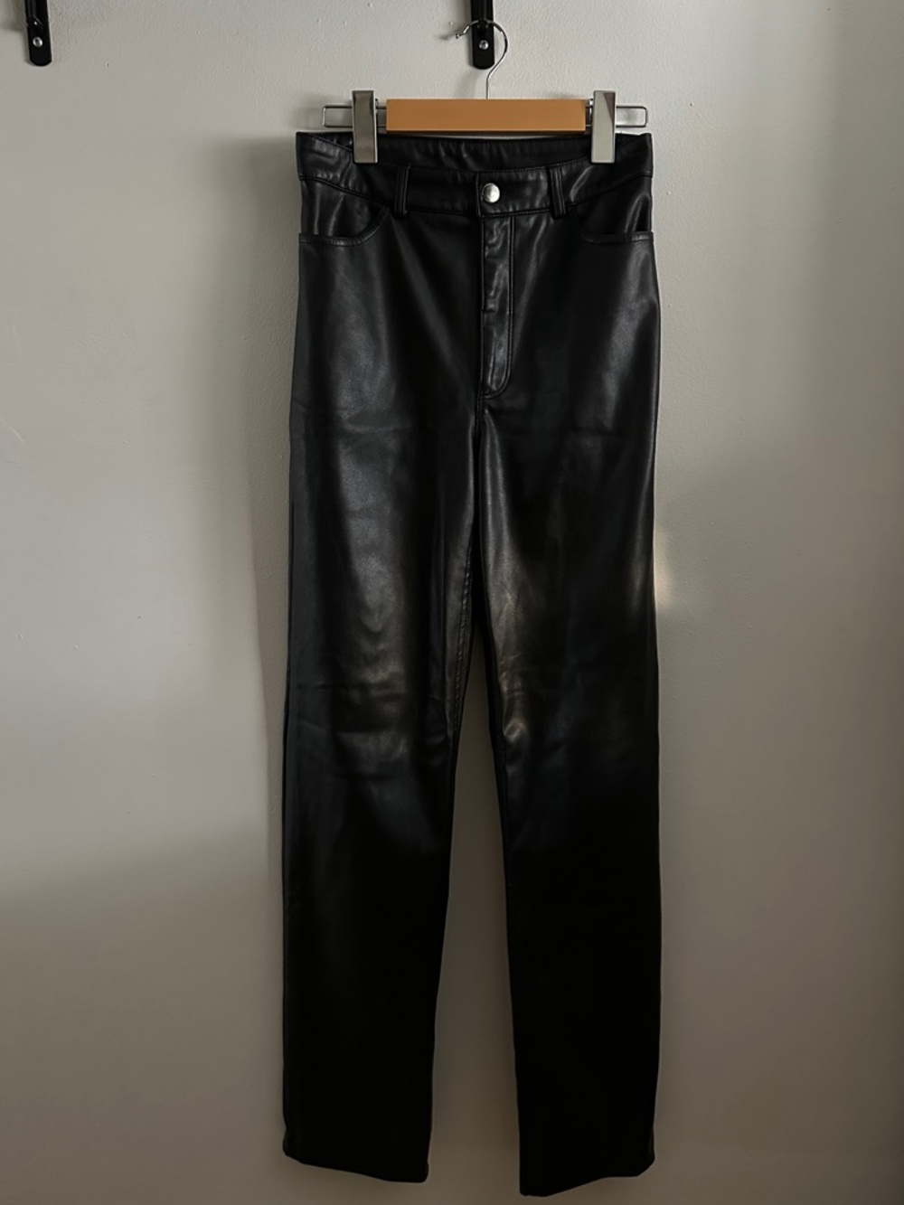 Dynamite Black Faux Leather Trousers